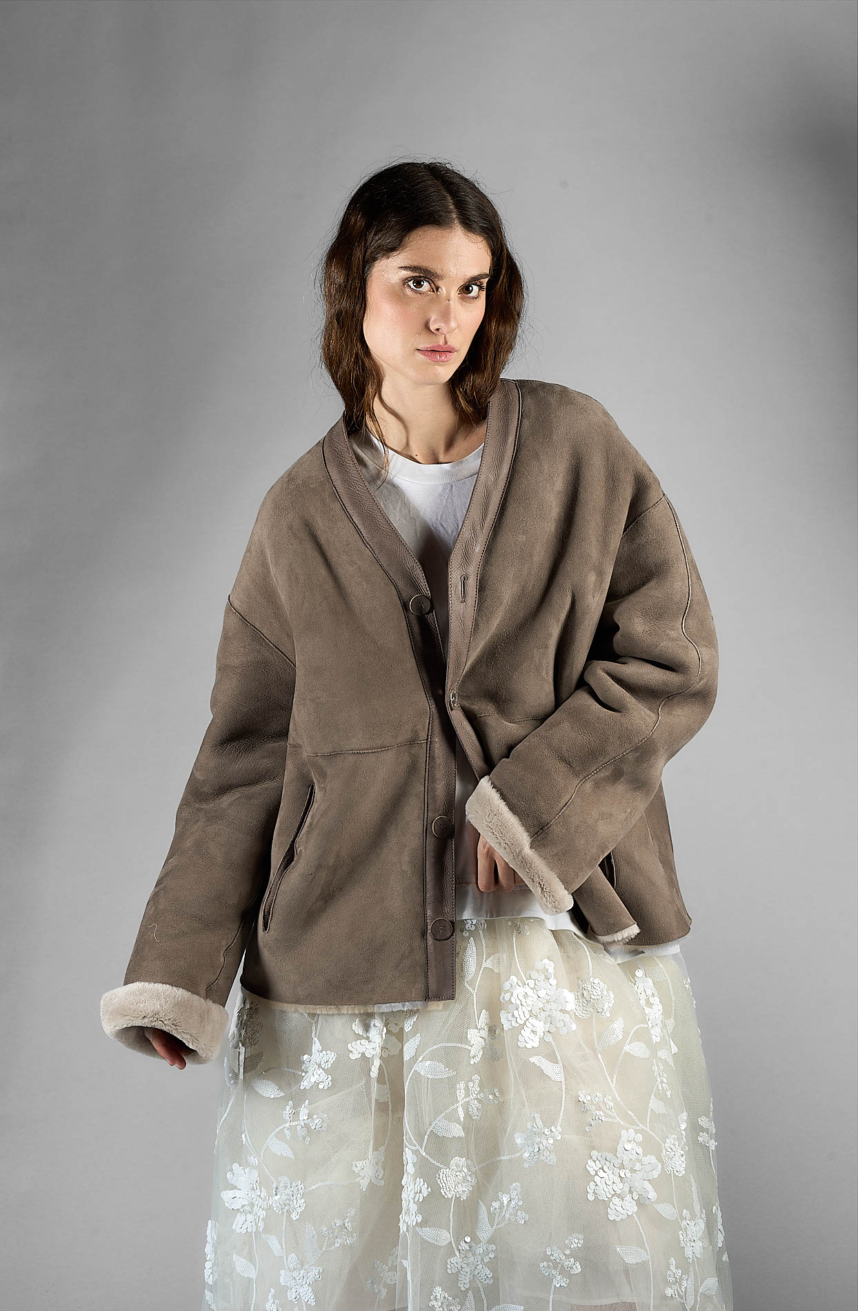 DANIELE BASTA LEATHER AND SILVER JACKET